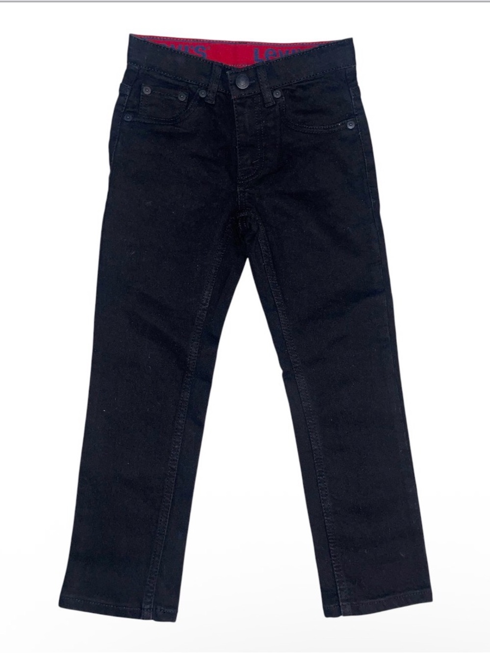 Levi's toddler Black Straight Jeans with Subtle Red Waistband